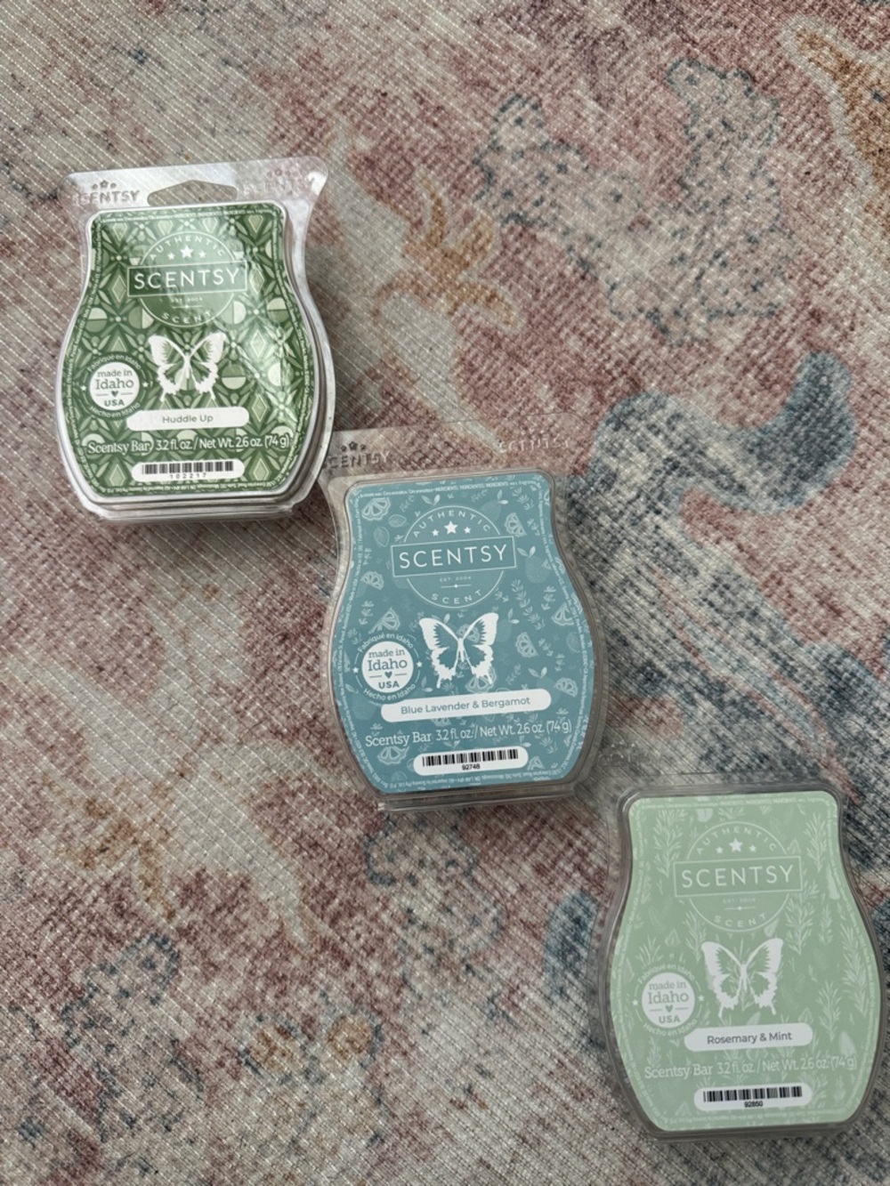 Scentsy Wax Bars Trio in Green and Blue
